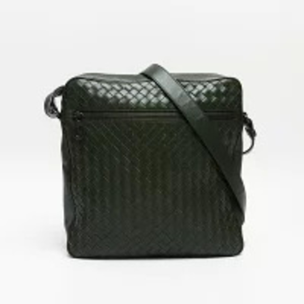 Bottega Veneta Intrecciato Shoulder Bag Green